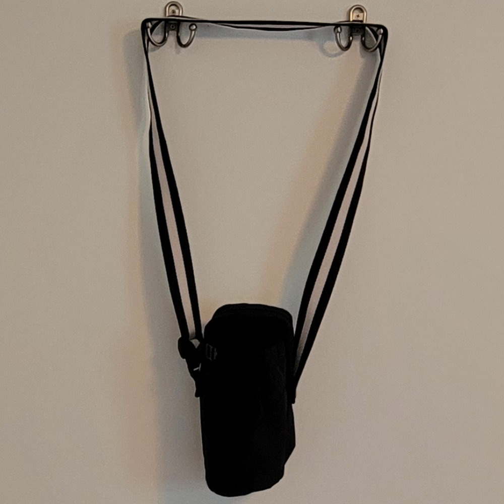 Black & White Water Bottle Phone Carrier Mini Crossbody Bag.